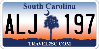 SC license plate ALJ197