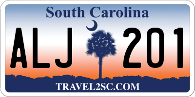 SC license plate ALJ201