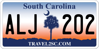 SC license plate ALJ202