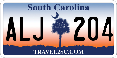 SC license plate ALJ204