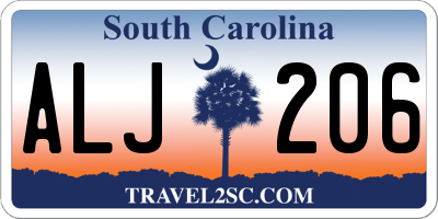 SC license plate ALJ206