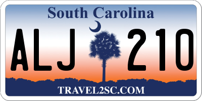 SC license plate ALJ210