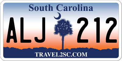 SC license plate ALJ212