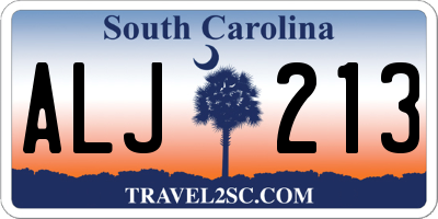 SC license plate ALJ213