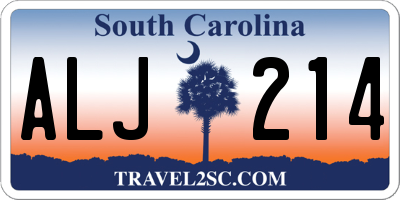 SC license plate ALJ214