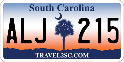 SC license plate ALJ215