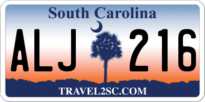 SC license plate ALJ216