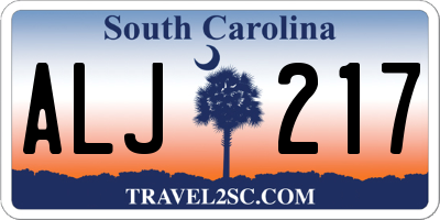 SC license plate ALJ217