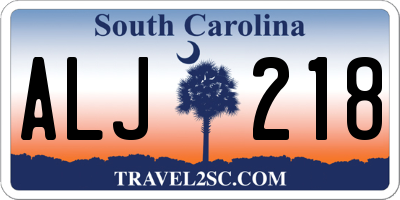 SC license plate ALJ218