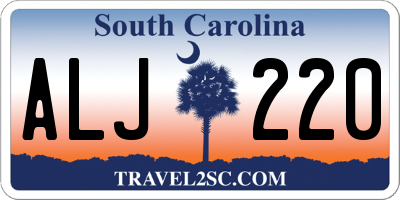 SC license plate ALJ220