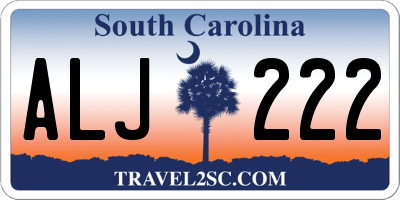 SC license plate ALJ222
