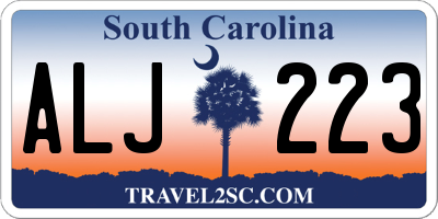 SC license plate ALJ223