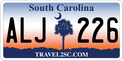 SC license plate ALJ226