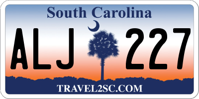 SC license plate ALJ227