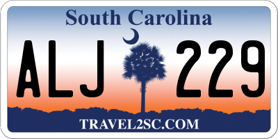 SC license plate ALJ229