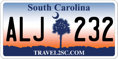 SC license plate ALJ232