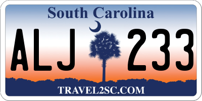 SC license plate ALJ233