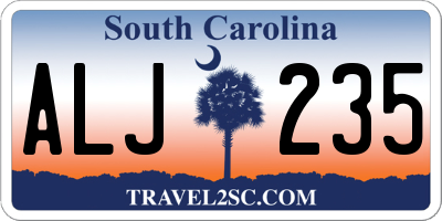 SC license plate ALJ235