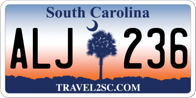 SC license plate ALJ236