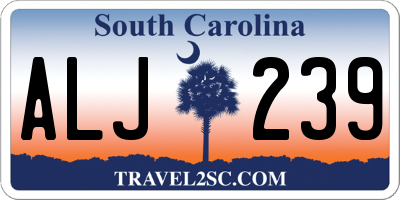 SC license plate ALJ239