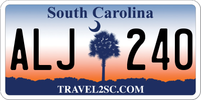 SC license plate ALJ240