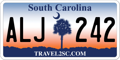 SC license plate ALJ242