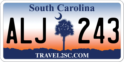 SC license plate ALJ243