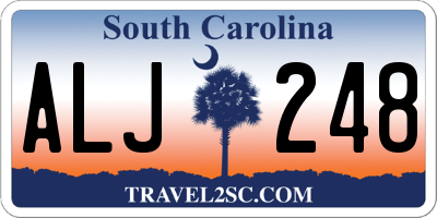 SC license plate ALJ248