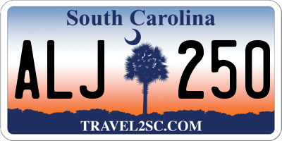 SC license plate ALJ250