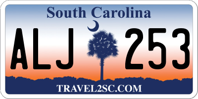 SC license plate ALJ253