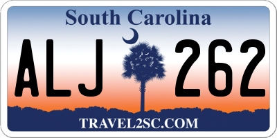 SC license plate ALJ262