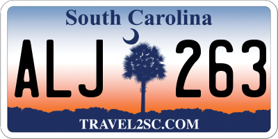 SC license plate ALJ263