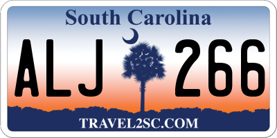 SC license plate ALJ266