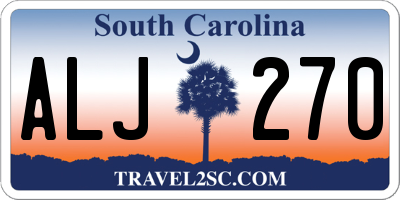 SC license plate ALJ270