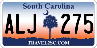 SC license plate ALJ275