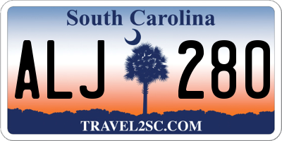SC license plate ALJ280