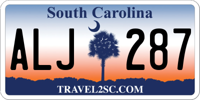 SC license plate ALJ287