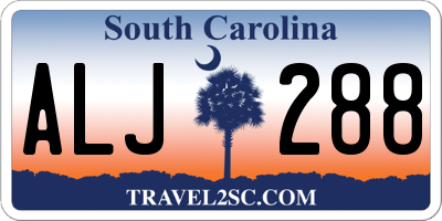 SC license plate ALJ288