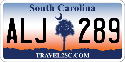 SC license plate ALJ289