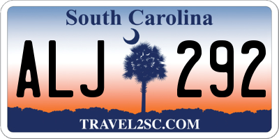 SC license plate ALJ292