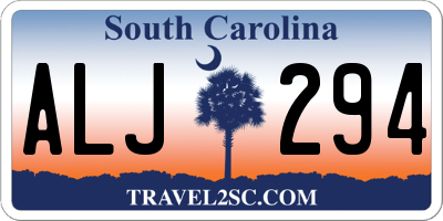 SC license plate ALJ294
