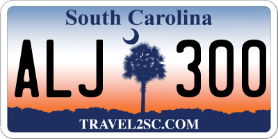 SC license plate ALJ300