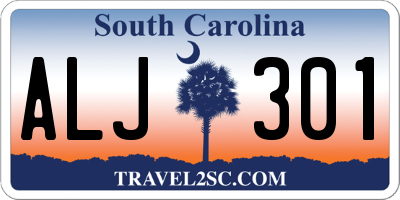 SC license plate ALJ301