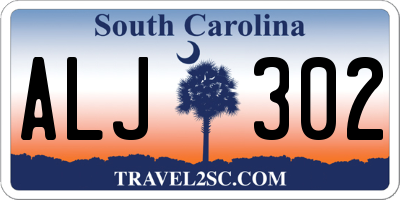 SC license plate ALJ302