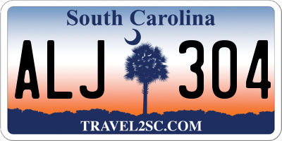 SC license plate ALJ304