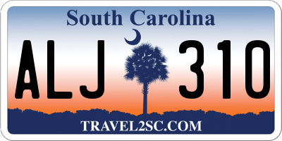 SC license plate ALJ310