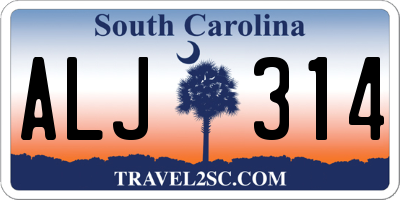 SC license plate ALJ314