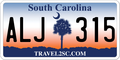 SC license plate ALJ315
