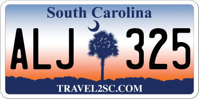 SC license plate ALJ325