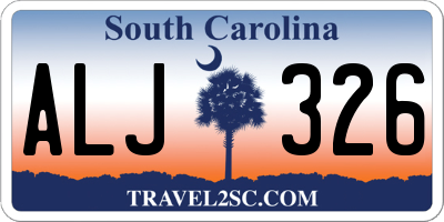 SC license plate ALJ326
